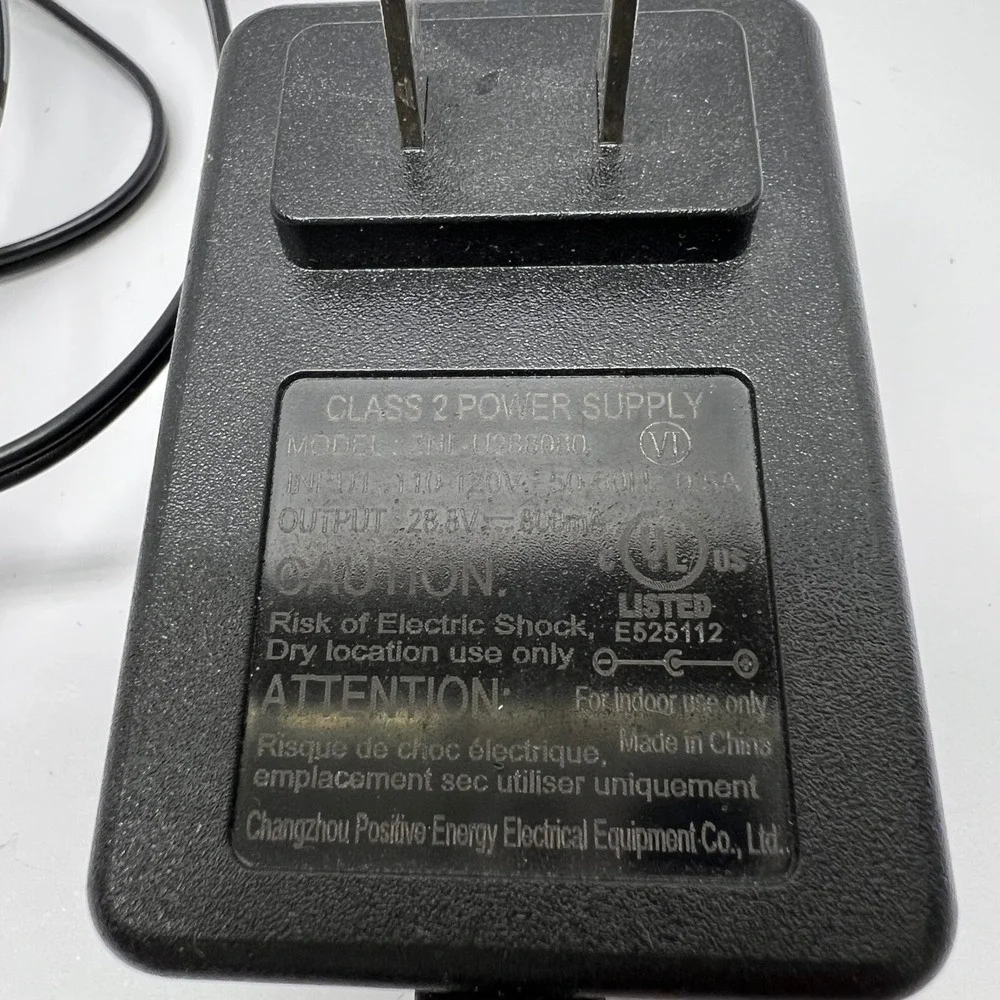 Class 2 Power AC Adapter ZNL-U288080 28.8V 800mA Power Supply Black Supply